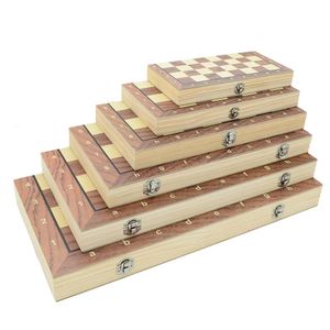 Schackspel design schack set brädet 24-39 cm vuxna barn gåva familj game schack solid trä schack bitar 3 i 1 schack 231215