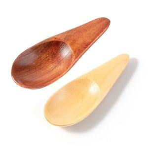 Wholesale Wood Scoop Short Handle Milk Powder Teaspoon Coffee Tea Seasoning Salt Spoon Mini Shovel Teaspoons