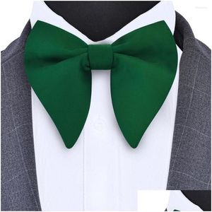 Bow Ties Bow Ties Gusleson Moda Pembe Şampanya Mavi Katı Kravat Erkekler için Klasik Büyük Bowtie Partisi Düğün Bowknot ADT Erkek Delme Dhcdt