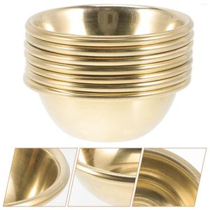 Wine Glasses 7 Pcs Holy Water Bowl Tabletop Accessories Mini Votive Tealight Holder Brass Tibetan Offering