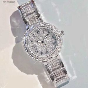 Women's Watches Women's Watch Full Diamond Top Luxury Brand Quartz Steel Watches For Ladies Punk Elegant Zircon Crystal Fashion Wristwatch Clockl231216