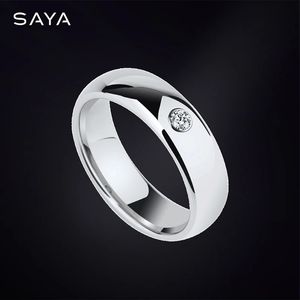 Wedding Rings Ring for Men Classic 6mm Width Unisex Tungsten Engagement Rings Dome Band Inlay Engraving 231215