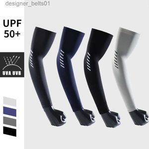 Sleevelet Mangas de braço 1Pair Men Sports Arm Sleeves Outdoor UV Sun Protection Pesca Mangas Elásticas Respiráveis Ciclismo Ultrafino Braço Cotovelo CoverL231216