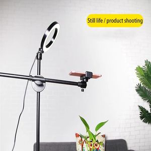 ホルダー調整可能な写真携帯電話高角​​ショットブラケットブームアーム付きBluetoothCompatible Ring Light Tripod for Video Shoot