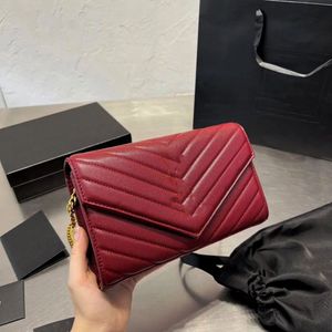 Designerski łańcuch torebka torba na ramię Crossbody Crossbody Classic Metal Dwa duże przedziały Zapip Kieszonkowy Oryginalna skórzana torba klapy woc