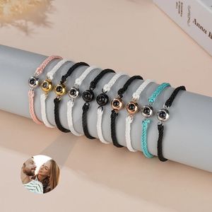 Braccialetti con ciondoli Bracciale con proiezione Po Personalizzato in acciaio inossidabile Personalizzato Famiglia Pet Coppie Regalo di San Valentino Drop ship 231215