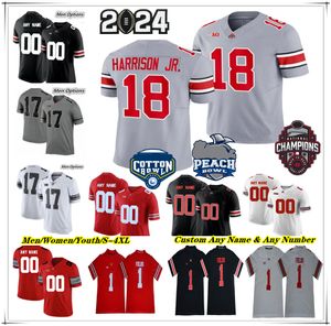 NCAA OSU Ohio State Buckeyes College Football Jersey Kyle McCord Marvin Harrison Jr Emeka Egbuka Chip Trayanum Cade Stover Julian Fleming JT Tuimoloau Jack Sawyer 5x