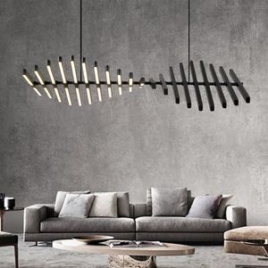 Modern LED Chandelier lighting Nordic loft Black White hanging lights living room home deco Pendant lamp restaurant Bar fixtures222k