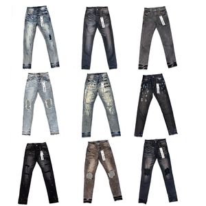 Men Women Designer Stack Pants Luxury Pants Men's denim Jeans Black ripped Pants Fashion skinny ripped style Bike Motorcycle Rock Revival jeans