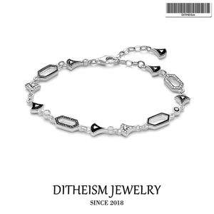 Braccialetti Braccialetti di collegamento con ornamenti asiatici neri, 2019 Europa Nuovi gioielli di moda in argento sterling 925 Regalo vintage per donne Ragazze