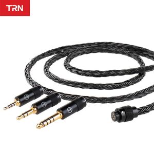 Earphones Trn T2 Pro 16 Core Sier Plated Hifi Upgrade Cable 3.5/2.5/4.4mm Plug Mmcx/2pin for Trn Kz Cca Earphones Vx V90s Zsx Zas Mt1