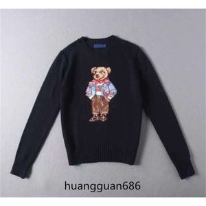 23 RL Дизайнерский мужской вязаный свитер Ralphs Polo Bear Вышивка Laurens Пуловер с круглым вырезом Трикотажные с длинным рукавом Повседневная мужская одежда с принтом 1111