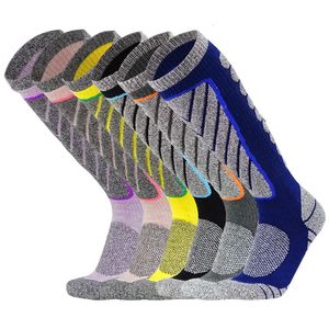 Meias esportivas 1 par merino lã térmica meias homens mulheres inverno longo quente compressão meias para esqui caminhadas snowboard escalada esportes meias 231216