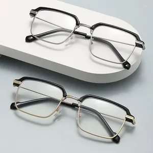 Solglasögon anti-Blue Light Reading Glasses Classic Metal Half-Frame Readers Eyewear Män Kvinnor Ögonskydd Presbyopia glasögon 1.0 -4.0
