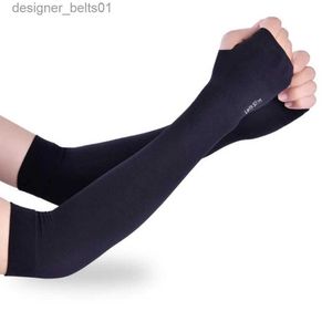 Sleevelet Arm Sleeves Long Gs Sun UV Protection Hand Protector Cover Arm Sleeves Ice Silk Sunscreen Sleeves Outdoor Arm Warmer Half Finger SleevesL231216