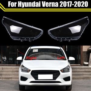 Caso de luz da lâmpada de cabeça automática para hyundai verna 2017-2020 tampa da lente do farol do carro abajur de vidro tampas do farol escudo