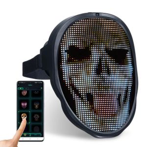 Party Masks Bluetooth App Control Game Smart Carnival Xmas RGB Led-Changing Glowing Face Masks Display Led Light Up Mask Programmable Diy 231215