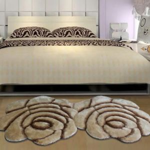 Mattmode Creative Flower Formed Rug Europe 3D Double Rose Mattor för dekorera vardagsrum sovrum Delikat personlig mjuk matta 231215