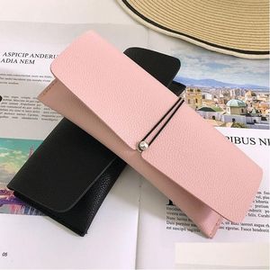 Sunglasses Cases Black Pink Color Soft Letter Sunglasses Cases Bags Storage Wholesale For Women Men Eyeglasses Bag Drop Delivery Fashi Dhl9U