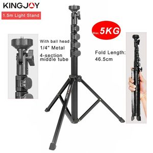 Holders KINGJOY 1.55m Light Stand Tripod Max Load to 5KG for Photo Studio Fresnel Tungsten Light TV Station Studio Photo Studio Tripods