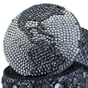 Cintura Western BB Simon di Dark Skies con strass scintillanti per cinture da uomo e donna di moda244i