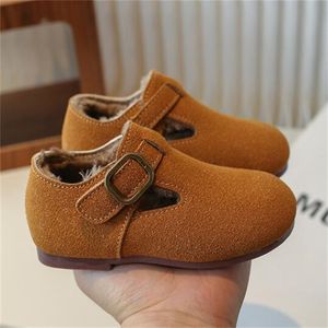 Moda çocuk ayakkabıları gündelik spor ayakkabılar kış çocukları artı kadife ayakkabılar yürümeye başlayan bebek ayakkabı kızlar erkekler sıcak loafer ayakkabı