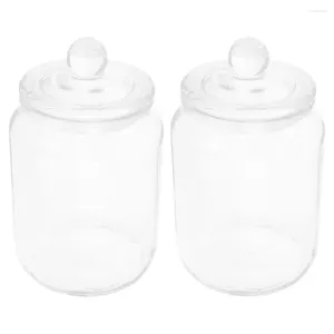 Storage Bottles 2 Pcs Glass Jar Airtight With Lid Canisters Lids Sugar Container Sealed Sealing Loose Tea Chenpi