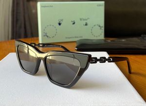 Offw occhiali da sole Ladies Designer occhiali da gatto-occhio di gatto classici tela da sole in lamiera di vetro temprato