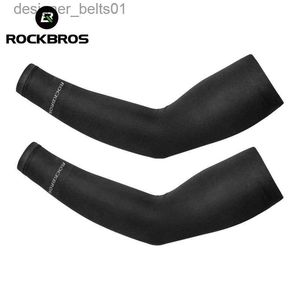 Sleevelet Arm Sleeves ROCKBROS Ice Silk Arm Sleeves Sun Protection UV Mangas Running Cycling Arm Warmers Sports Basketball Volleyball Cool Arm SleevesL231216