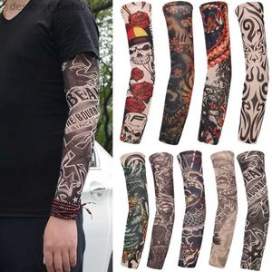 Sleevelet Arm Sleeves 2PCS Arm Sleeves For Men Women Seamless UV Sun Protection Cooling Fake Tattoos Sleeves For Cycling Fishing GolfL231216
