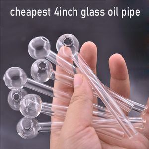 Hot Selling 4inch Glass Oil Burner Pipe Thick Pyrex Glass Tube Rökning Rör Tobcco Herb Glass Oil Nails Water Hand Pipes Rökningstillbehör för Dab Rig Bong