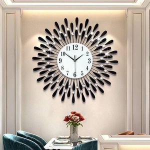 Wall Clocks Ly 3D Large Clock Crystal Sun Modern Style Silent For Living Room Office Home Decoration Digital Drop Delivery Garden Dec Dhuyg