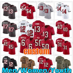 6ベイカーメイフィールドジャージートムブレイディフットボール50 Vita Vea Mike Evans 7 Shaquil Barrett Chris Godwin Alstott Devin White White Gronkowski Antoine Winfield Jr. Lavonte David