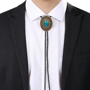 Bow Ties Turquoise Leather Tie Charm Alloy Western Cowboy Rodeo Pendant