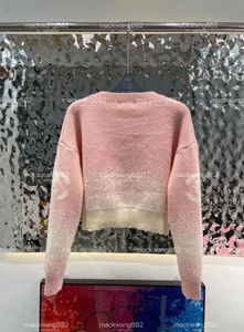 Женские дизайнерские свитера Одежда Вязаный свитер с вороньим вырезом Буква с длинным рукавом C G Пуловер Большой вязаный свитер 886