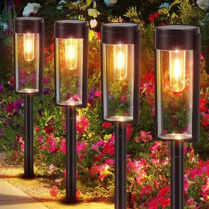 Bahçe Süslemeleri LED Güneş Açık Yol Işıkları Tungsten Filament Ampul Yolu Geçidi Aydınlatma Su Geçirmez Peyzaj Avlu Çim Driveway 231216