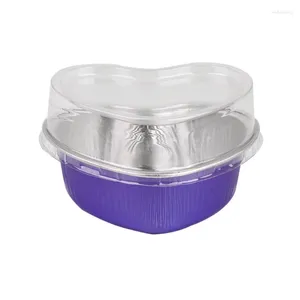 Retire recipientes 50 conjuntos de tampas transparentes 100ml/ 3,4 onças em forma de coração descartável-mini cupcake cup pan