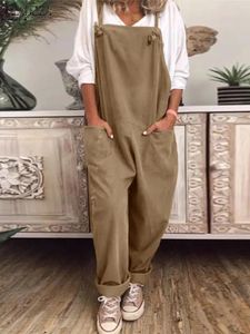 bottoms Summer Overalls Wide Leg Pants Female Solid Rompers ZANZEA Women's Dungarees Jumpsuits Vintage Suspender Playsuits Plus Size