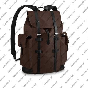 M43735 N41379 Christopher PM Men Backpack Canvas Canna in pelle in pelle Testo tessile Traveling Baggage Borse Tote Tambel Spalla BA202N