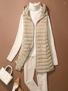 Trench da donna Down 2023 in autunno inverno con cappello gilet leggero Giacca sportiva oversize slim fit di media lunghezza