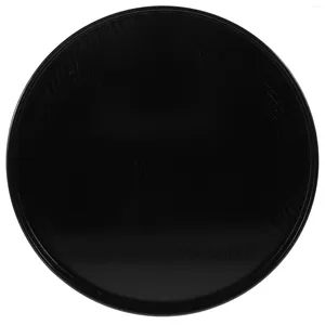 Plates Fruit Tray Tea Room Water Cup Wood Serving Household Snack Plate Black Platters Round