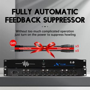 Microphones Professional Feedback Suppressor 6 in 6 Out Performance Stage Conference Automatic Antihowling Ktv Microphone Frequency Shifter