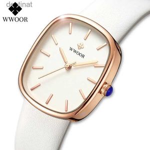 Zegarki damskie wwoor 2023 Watch Watch Fashion skórzany kwarc Bransoletka zegarek Top Marka luksusowa wodoodporna damska ręka Montre femme feminol231216