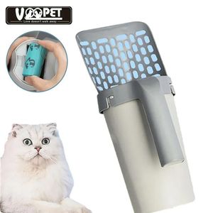 Maskiner Kattkull Spade Portabel Självklädande kattkull Box Scoop med avfallsväska Kattunge Dog Litter Tray Spade Cat Cleaning Supplies