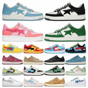 Designer Casual Shoes Platform Sneakers Patent Leather Green Black White Plate-forme for Men Women Bapestaity Trainers Jogging