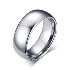 Обручальное кольцо из вольфрамовой стали, серебро, 8 мм, простые кольца с гравировкой305Q