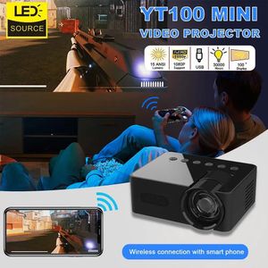 Projektörler YT100 Hanehalkı Mini Taşınabilir Projektör HD Akıllı Telefonla Kablosuz Bağlantı 153 ANSI Lumens LCD Sıvı Kristal Ekran 231215