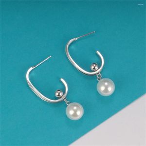 Dangle Earrings MeiBaPJ Real S925 Sterling Silver Minimalist Pearl Hook Fine Fashion Weddings Jewelry For Women SY