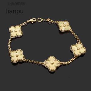 Designer-Armbänder Van Clover Armband Gliederkettenarmband Cleef Clover Damenmode 18 Karat Goldschmuck 2023 12222