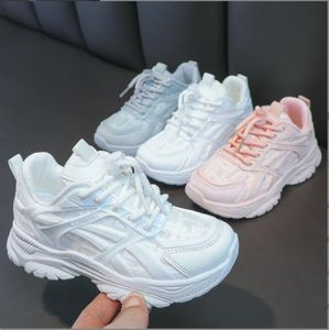 Barn casual skor barn sneakers för pojkar och flickor solida vita skor mesh andningsbar springa sport tenis chunky sneakers storlek 26-35